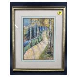 WATERCOLOR PAINTING PATHWAY SCENE IN FRAME