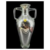 TALL MERCURY GLASS DOUBLE HANDLE VASE
