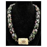 STERLING CLASP MURANO STYLE MILLEFIORI HANDMADE