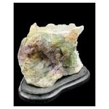 QUARTZ/STONE AND MINERAL FLUORITE SPECIMEN ON