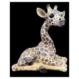 LARGE RESIN CARVED GIRAFFE SCULPTURE AS IS