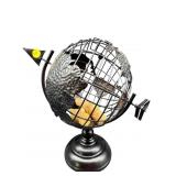BLACK METAL GLOBE WINE CORK HOLDER