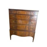 MAHOGANY INLAID 7 DRAWER TALL CHEST