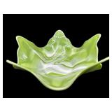 LARGE VINTAGE WESTMORELAND GREEN & WHITE SLAG