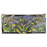 FLORAL LEADED GLASS WINDOW