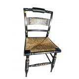 HITCHCOCK PAINT DECORATED EBONIZED CHAIR