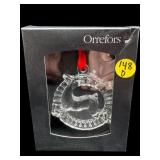 ORREFORS REINDEER CHRISTMAS ORNAMENT IN BOX