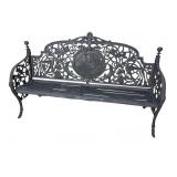 MONUMENTAL CAST IRON BIRD AND FIGURAL BENCH