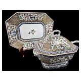 LARGE COIMBRA CERAMICS HAND PAINTED SOUP TUREEN