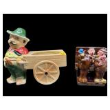 2 PC LOT OF CERAMIC PLANTER & SALT/PEPPER SET