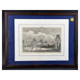 1884 PARIS LE LOUVRE ETCHING IN FRAME