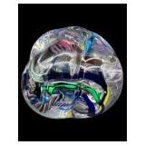 ARTIST SIGNED 1998 LARGE ABSTRACT PAPERWEIGHT