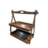 ELM WOOD 2 TIER TRAY STAND