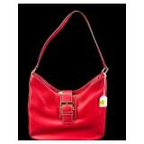 LIZ CLAIBORNE RED POLYVINYL SHOULDER BAG