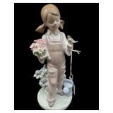 LLADRO SPRING GIRL FLOWERS FIGURINE