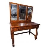 WALNUT TRI-FOLDING EMPIRE VANITY