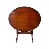 SOLID MAHOGANY LARGE LYRE BASE TILT TOP GAME TABLE