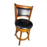 LEATHER SWIVEL CHERRY BARSTOOL