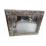 EXTRA LARGE SILVER DECORATED BEVELLED MIRROR