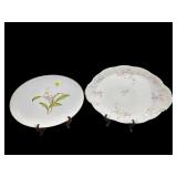 2 PC LOT PORCELAIN SERVING PLATTERS
