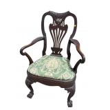ANTIQUE 19TH CENTURY CHIPPENDALE ARM CHAIR