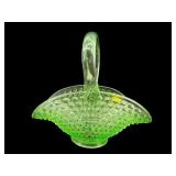 L E SMITH GREEN HOBNAIL BASKET
