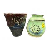 2 PC LOT OF ORIENTAL POTTERY PIECES