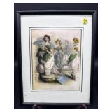 THE FLOWER MARKET BY J. J. GRANDVILLE PRINT IN