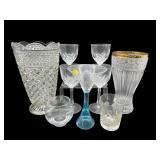 9 PC LOT MISC CRYSTAL AND GLASS SEE PICTURES