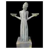 LARGE RESIN BIRD GIRL GARDEN SCULPTURE