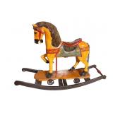 WOODEN DECORATED ROCKING HORSE