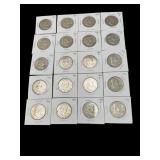 LOT OF 20 FULL ROLL FRANKLIN SILVER HALF DOLLARS