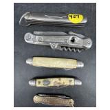 LOT OF 5 FOLDING POCKET KNIVES