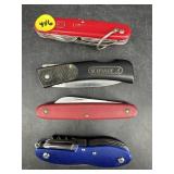 LOT OF 4 FOLDING POCKET KNIVES
