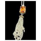 DESIGNER DSMK AMBER TASSLE NECKLACE;