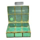 SMALL CAPIZ SHELL BRASS TRIM TRINKET BOX