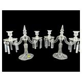 2 CRYSTAL PRISM CANDELABRAS