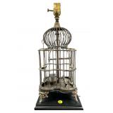 BRONZE BIRD CAGE TABLE LAMP
