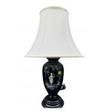ANTIQUE HAND PAINTED MARY GREGORY TABLE LAMP