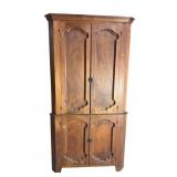WALNUT 2 PC 19TH CENTURY CORNER CABINET