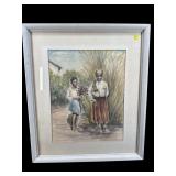 RENA PORETTA TWO PALATKA WOMEN WATERCOLOR AND INK