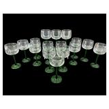 SET OF 16 VINTAGE LUMINARC GREEN STEMS