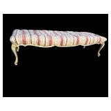 ITALIAN PAINT DECORATED TUFTED BENCH