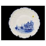 LARGE DUTCH SCENE BLUE AND WHITE PORCELAIN CHARGER