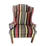 ASHLEY MANOR CHIPPENDALE STRIPED WINGBACK CHAIR