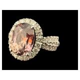 PLATINUM PINK SAPPHIRE & DIAMOND RING