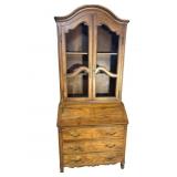 BAKER FURNITURE WALNUT 2 PC SECRETARY