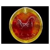 BLENKO 2023 AMBERINA ROOSTER CADMIUM GLOW SUN