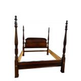 PA HOUSE SOLID CHERRY KING SIZE CARVED POSTER BED