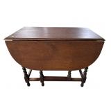 ENGLISH OAK BARLEY TWIST DROP LEAF TABLE